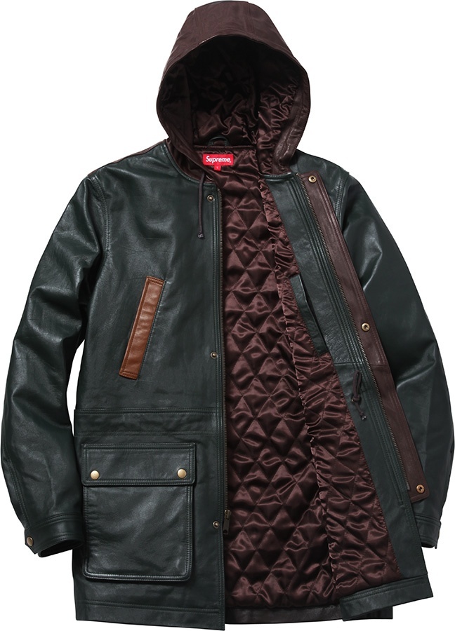 Hooded Leather Parka view 3